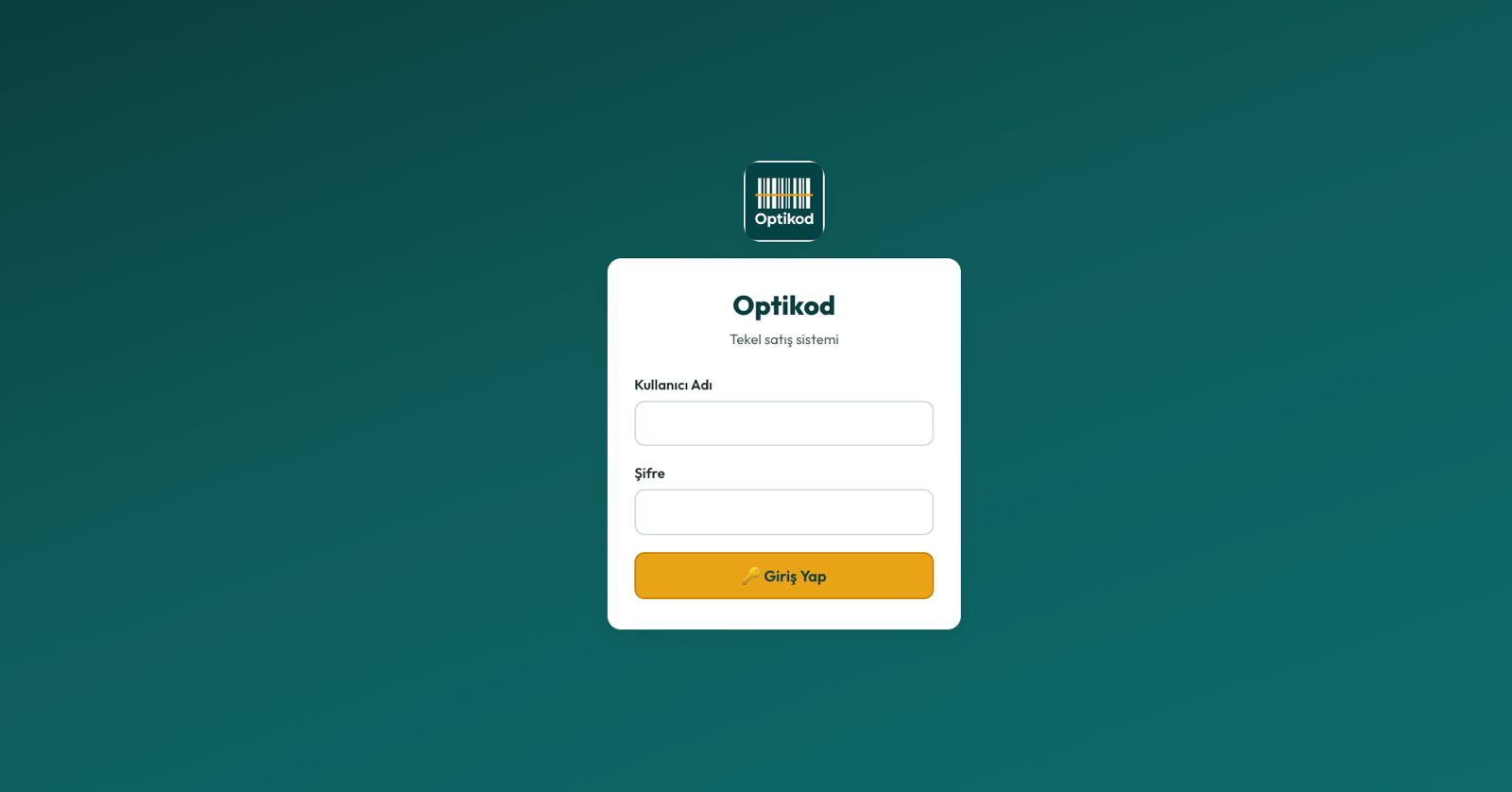Optikod ana menü barkod satış paneli